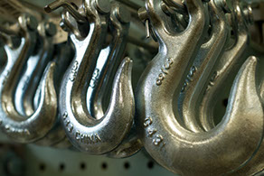 Metal hooks, chain, fasteners
